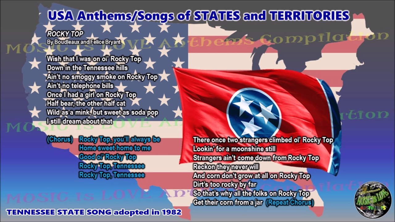 Tennessee State Song ROCKY TOP with music, vocal and lyrics YouTube