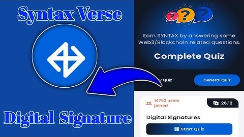 Syntax Verse General today quiz answer|Digital Signatures Quiz Answer
