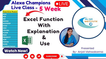 Excel Basic Functions | Beginner to Foundation Level | Anjali Live Class