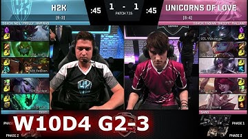 H2K vs Unicorns of Love | Game 3 S7 EU LCS Summer 2017 Week 10 Day 4 | H2K vs UOL G3 W10D4