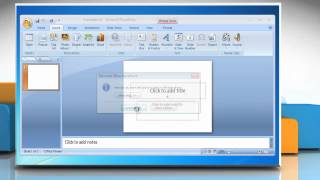 Microsoft® PowerPoint 2007: How to add sounds in a PPT presentation in Windows® 7