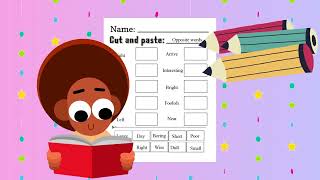BACK TO SCHOOL! Cut and Paste BUNDLE Elementary School Worksheets Reading English Version 2021