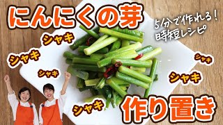 簡単５分！保存がきく！ニンニクの芽シャキシャキ醤油漬け【作り置き】【即席漬け】