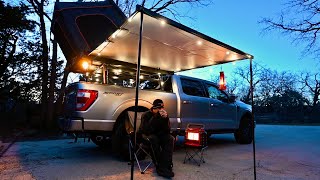 Freezing Winter Camping in my Rooftop Tent in 17°