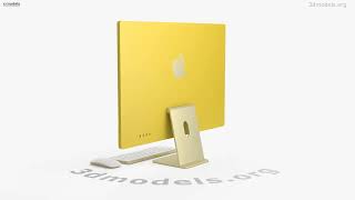 Apple iMac 24 inch 2024 Yellow 3D model by 3DModels.org