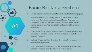 The Sparks Foundation Basic Banking System Task