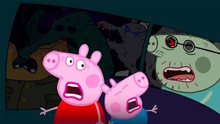 PEPPA PIG TURNS INTO A GIANT ZOMBIE AT THE HOSPITAL - Peppa pig cartoon