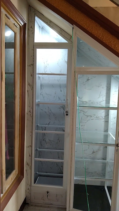 lemari di bawah tangga bahan aluminium #aluminium #acp#kaca