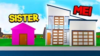BROTHER Vs SISTER 10 MINUTE BLOXBURG BUILD OFF CHALLENGE!! (Roblox)