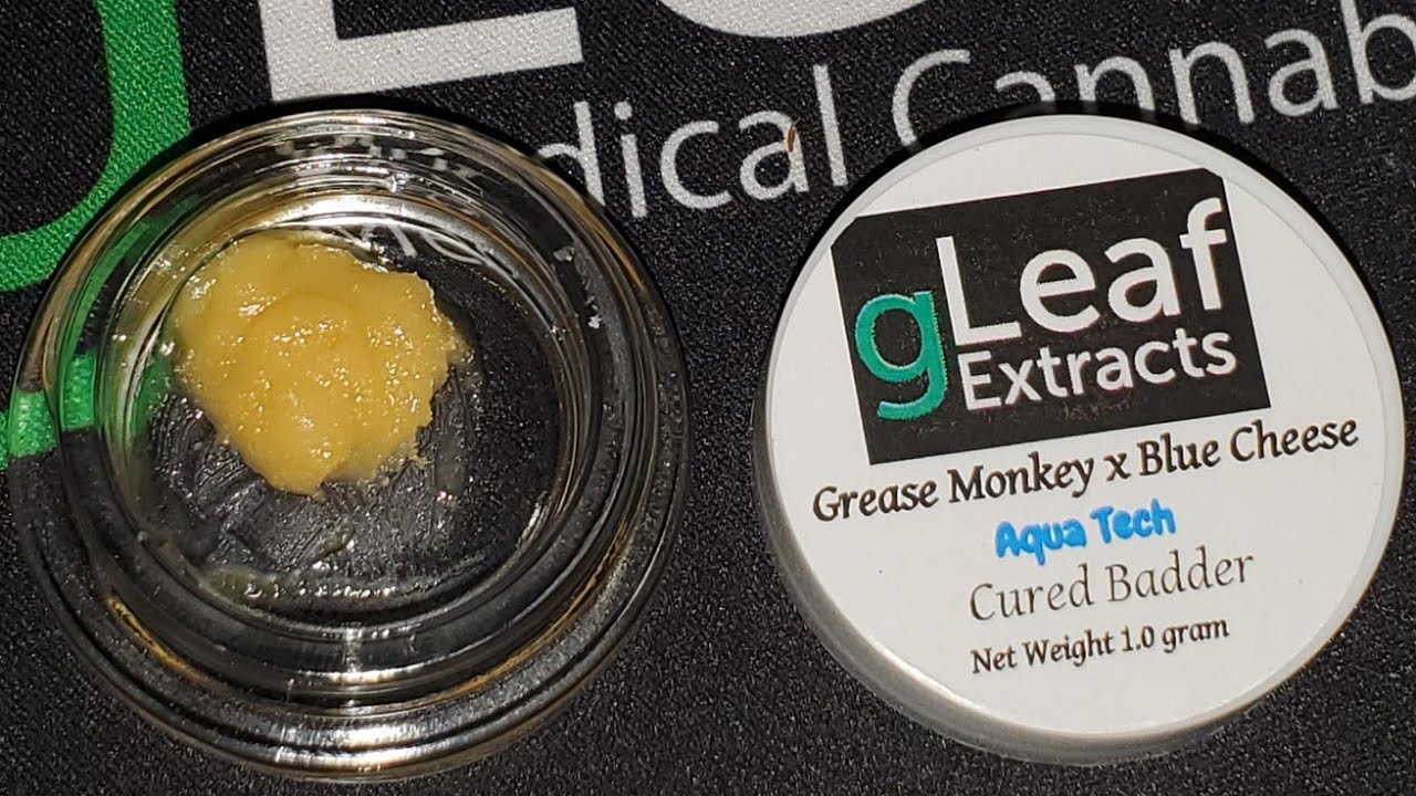 Grease Monkey 🐒 ×Blue Cheese 🧀 Aqua Tech Cured Budder by Gleaf Extracts MD Medical Cannabis Review