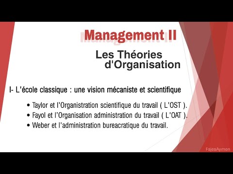 Vidéo: Qu'est-ce que la théorie organisationnelle classique ?