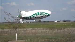 Blimp Makes Several Attempts to Land in High Winds