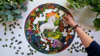 Unicorn Garden | Eeboo 500 Piece Round Jigsaw Puzzle Time Lapse