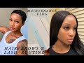 Maintenance Vlog | Short Hair Routine + Relaxer and Style + Brow Lamination and Tint