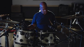 Drummer Gigi Gonaway playing a swung funk groove