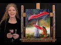 Learn How to Paint the RAINDROPS KEEP FALLING with Acrylic - Paint & Sip at Home Step by Step Lesson