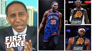 FIRST TAKE | Wait! - Stephen A. excited about Knicks trading Randle & 1st-Rd picks for Kevin Durant
