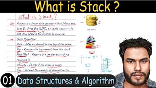 01 - What is Stack  | Operations - push, pop, peek ,isEmpty | Stack Data Structure in Hindi
