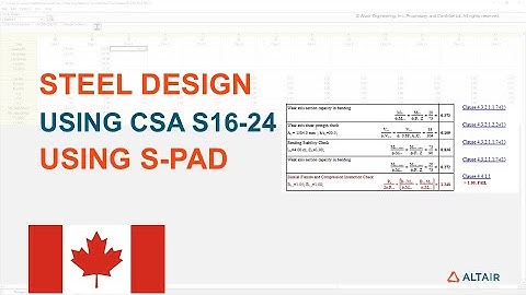 Structural Steel Member Design using CSA S16-24 in Altair S-PAD