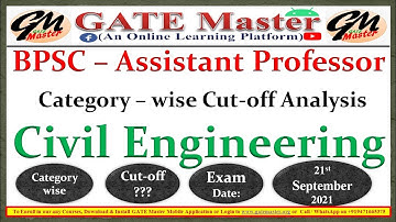 BPSC Assistant Professor ! Civil Engineering Exam 2021 ! Expected Cut-off for Interview ! GATEMaster