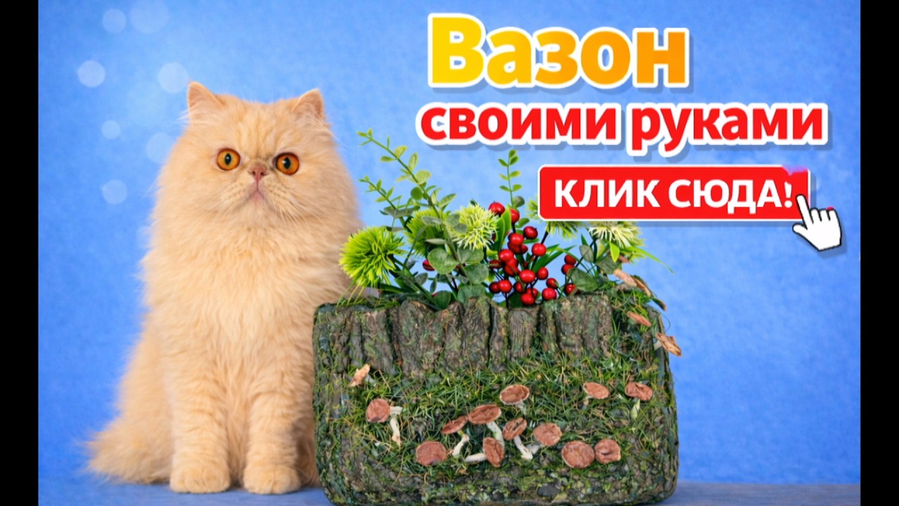 Вазон Пенек из пластиковой коробки своими руками