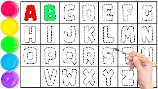 ABCDEFGHIJKLMNOPQRSTUVWXYZ, Easy Step by Step Draw and Paint Capital Letters Alphabet A to Z, KS ART
