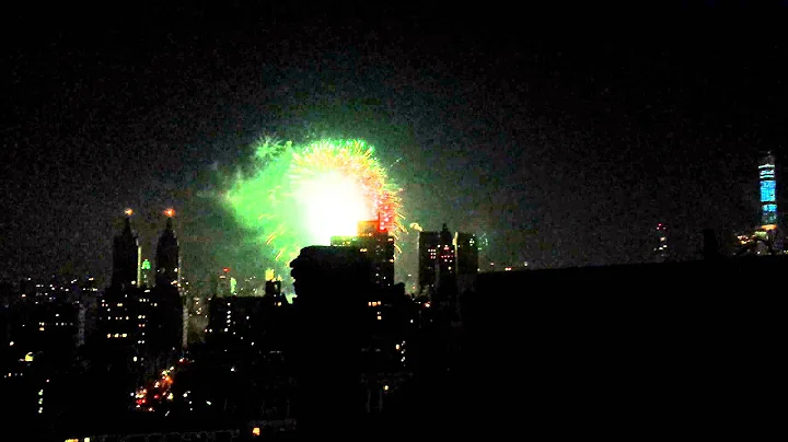 Fireworks in New York December 31, 2014 over Central Park