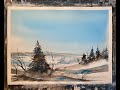 Xmas Watercolour Bob Ross Tribute, simple snowy landscape watercolor demo, thanks for your support!