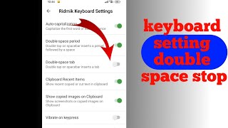 Keyboard Setting Double Space Full Stop