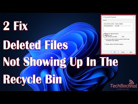 Deleted Files Not Showing Up In The Recycle Bin In Windows 11 - 2 Fix How To