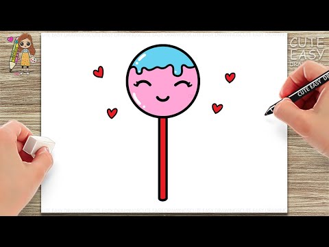 How to Draw a Cute Easy Lollipop for Kids Step by Step - YouTube