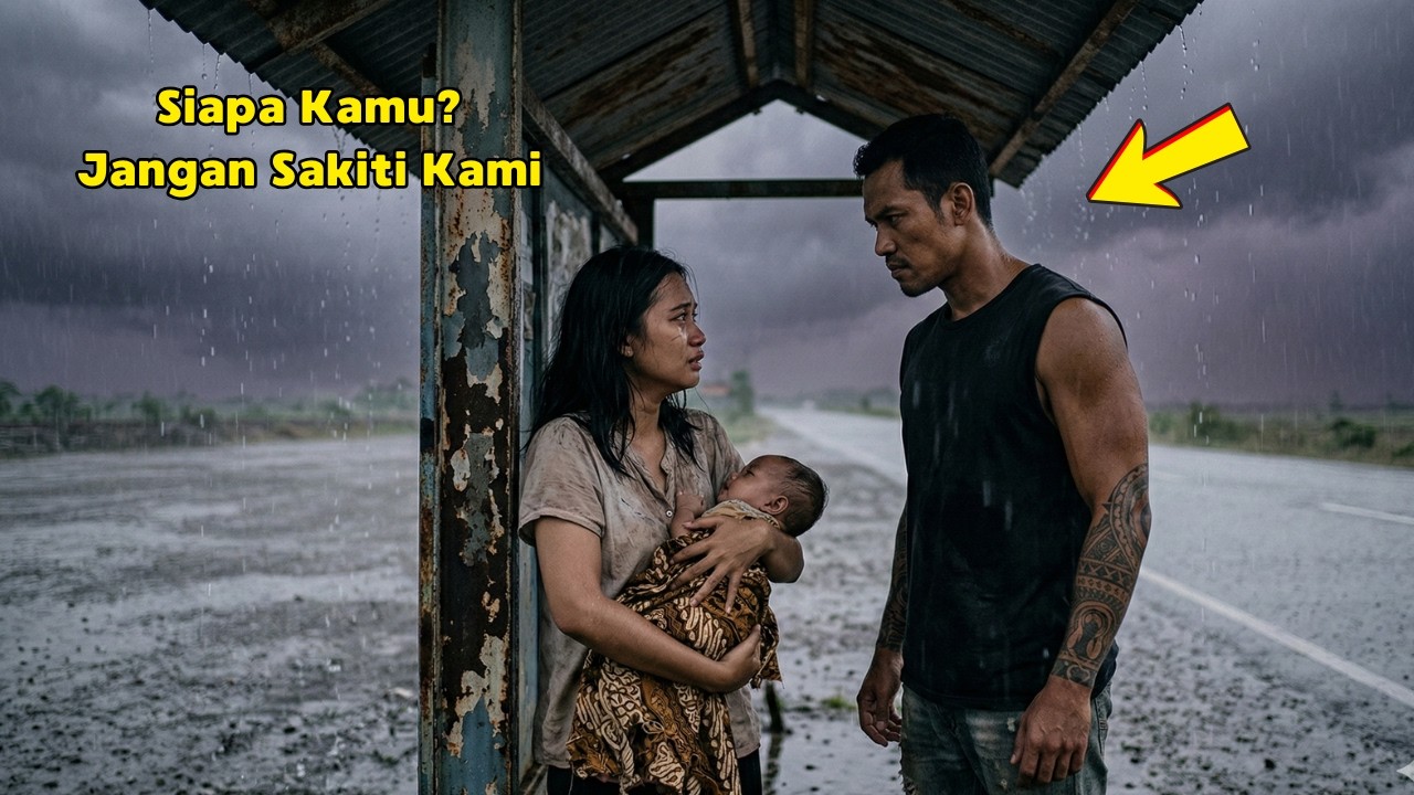Preman Ini Kasian Melihat Wanita Yang Menggendong bayinya di Tengah Hujan Yang Sangat Lebat
