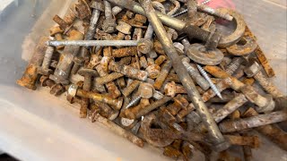 Cleaning rusty nuts and bolts