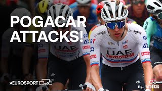 Watch the moment Tadej Pogačar attacks during Stage 2 of Giro D'Italia 💨 | Eurosport Cycling image