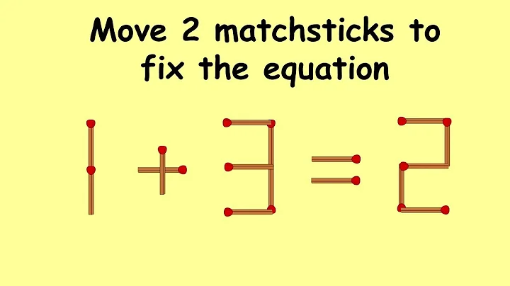Fix 1+3=2 | Match Stick Puzzles #61 | Puzzles with Answer | Move only 1 stick