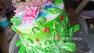 Cake With 3D Effect Cream Painting ....
