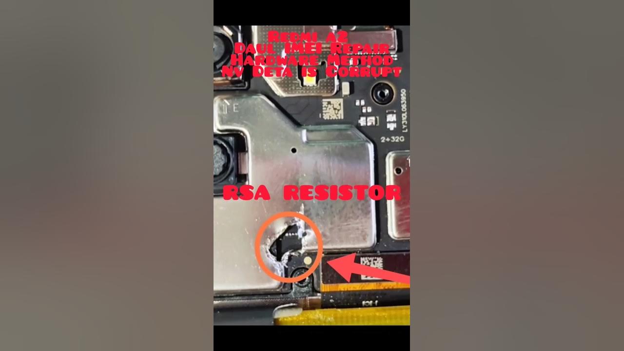 redmi-a2-plus-water-imei-repair-successful-remove-rsa-resistor-youtube