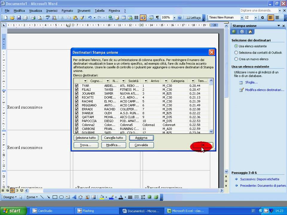 Stampa unione con word 2003 da