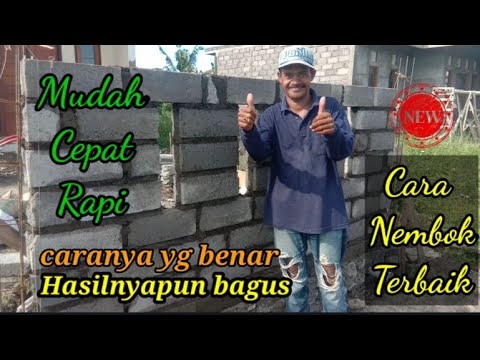 Cara pasang tembok batako dari awal mudah cepat dan bagus 