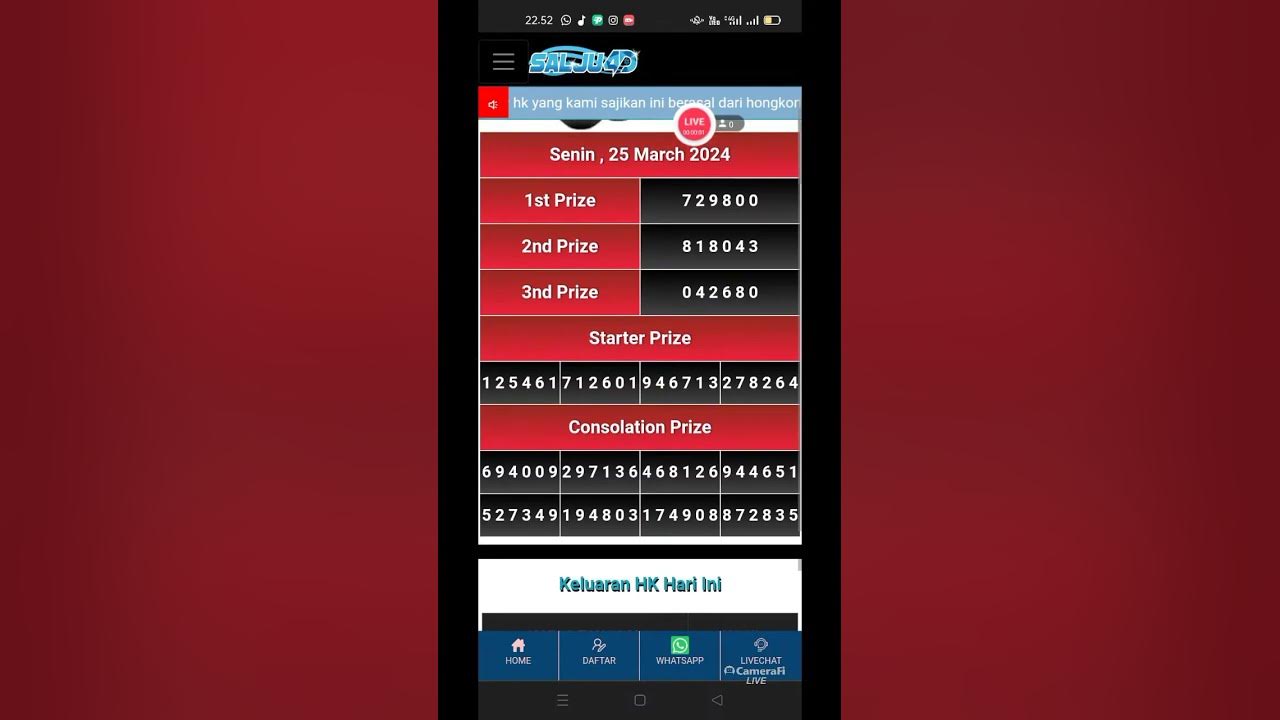 Live Draw HongKong tercepat YouTube