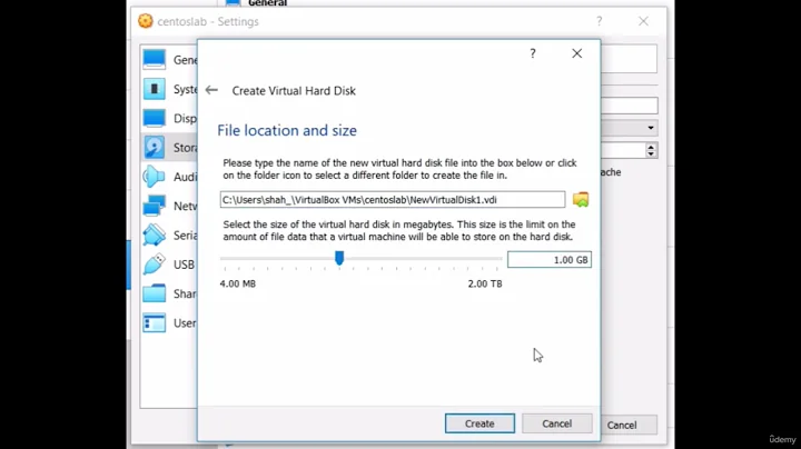 76   Add a new disk volume through Oracle Virtual Box