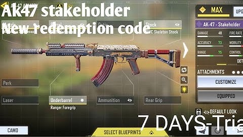 *NEW*AK47 - Stakeholder) Epic skin |new redeem code| cod mobile| English subtitle|