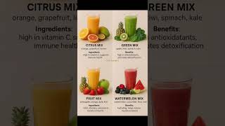 4 Healthy Juice Mixes 🍹 Natural Energy, Immunity & Detox Boost | Glow Dynasty #shorts #healthydrink