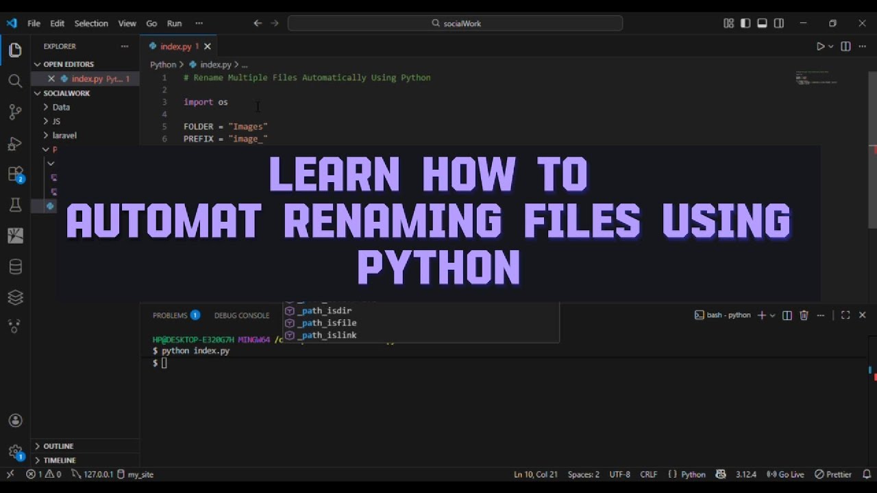 Python Automation: Rename Multiple Files Automatically Using Python