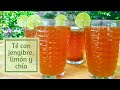 Té con jengibre, limón y chía. Bebida refrescante para el verano