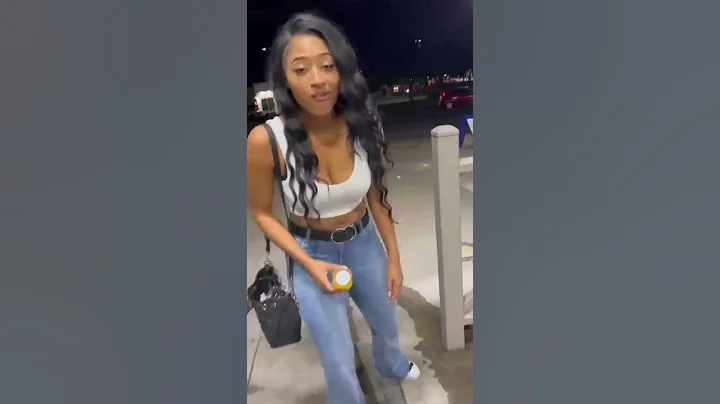 Girl comes up to him at the gas station