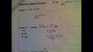 Integration of Exponential Functions Examples (a^x)