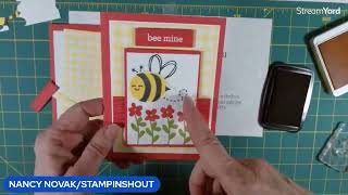 STAMPIN UPS BEE MY VALENTINE CARD. #beemyvalentine, #valentinescard.