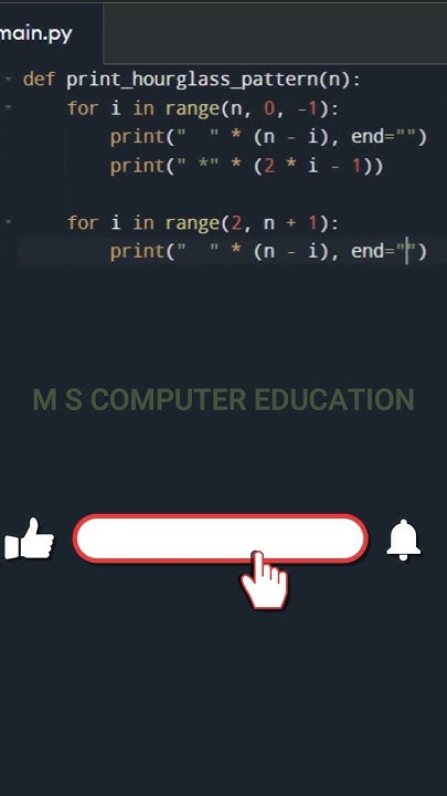 Hourglass Pattern Using Python #shorts #viral #coding #youtubeshorts # ...