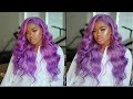 Glueless Frontal Sew In With Shades Of Purple Hair